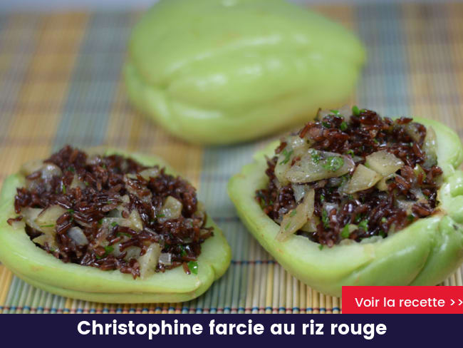 Christophine farcie au riz rouge